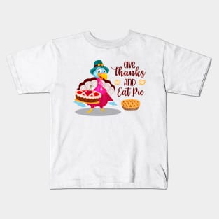 Give Thanks And Eat Pie Kids T-Shirt